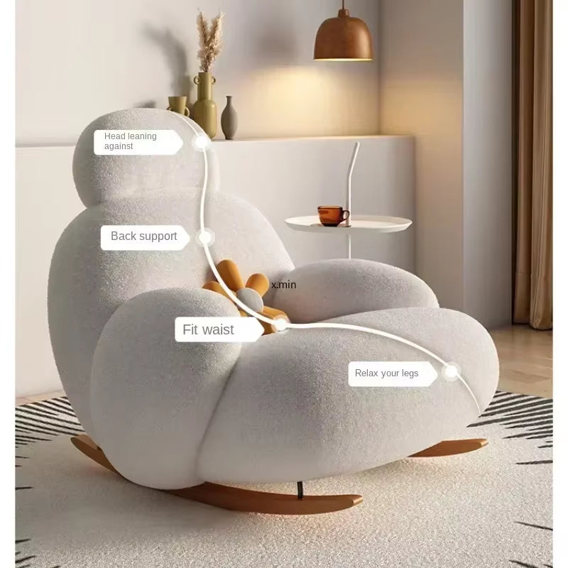 Fluffy White Living Room Chair Meuble Salon Home Furniture Living Room Vanity Chair Lounge Recliner Modern Cute Floor Ergonomic