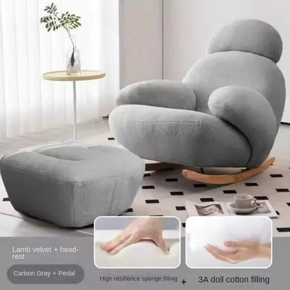 Fluffy White Living Room Chair Meuble Salon Home Furniture Living Room Vanity Chair Lounge Recliner Modern Cute Floor Ergonomic