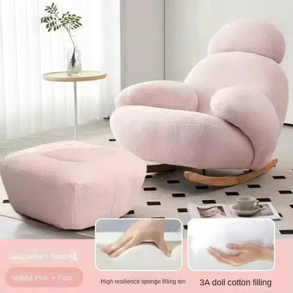 Fluffy White Living Room Chair Meuble Salon Home Furniture Living Room Vanity Chair Lounge Recliner Modern Cute Floor Ergonomic