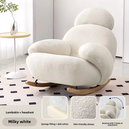 Fluffy White Living Room Chair Meuble Salon Home Furniture Living Room Vanity Chair Lounge Recliner Modern Cute Floor Ergonomic